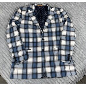 STEVEN LAND Men's Multi Color Plaid/Paisley Blazer JacketModern 44L